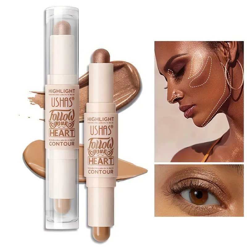 2 IN 1 Shimmer Bronzers Contour Stick Waterproof Multi-purpose Highlighter Shaping Shadow Face Modify Concealer PenXJ250217