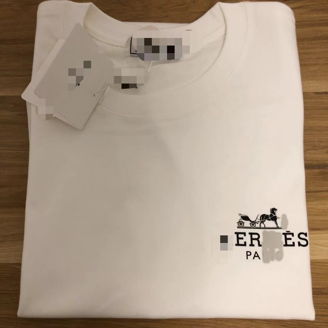 Italian designer light luxury H simple printed round neck cotton T-shirt summer loose fashion brand short sleeve top high quality top T-shirt