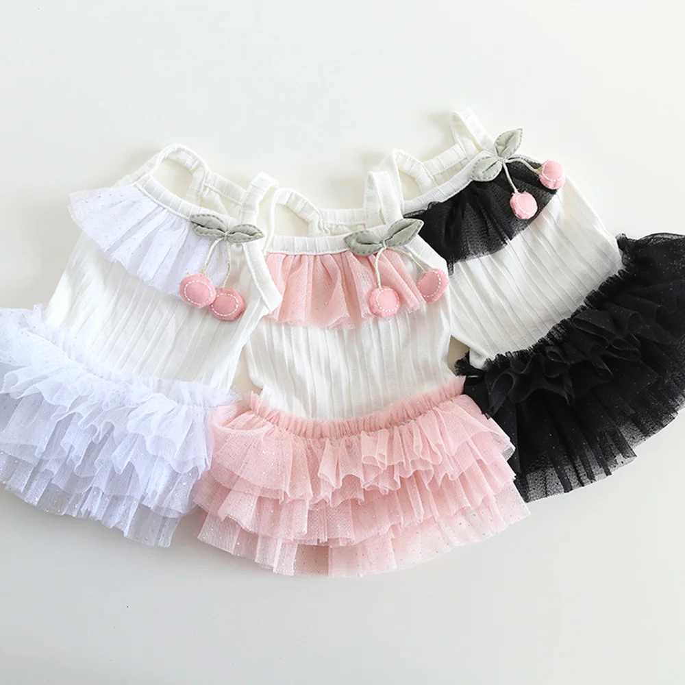 Dogs and Cats Dress Skirt Cherry Gauze Design Pet Puppy Spring/Summer Clothes Outfit 3 ColorT250217