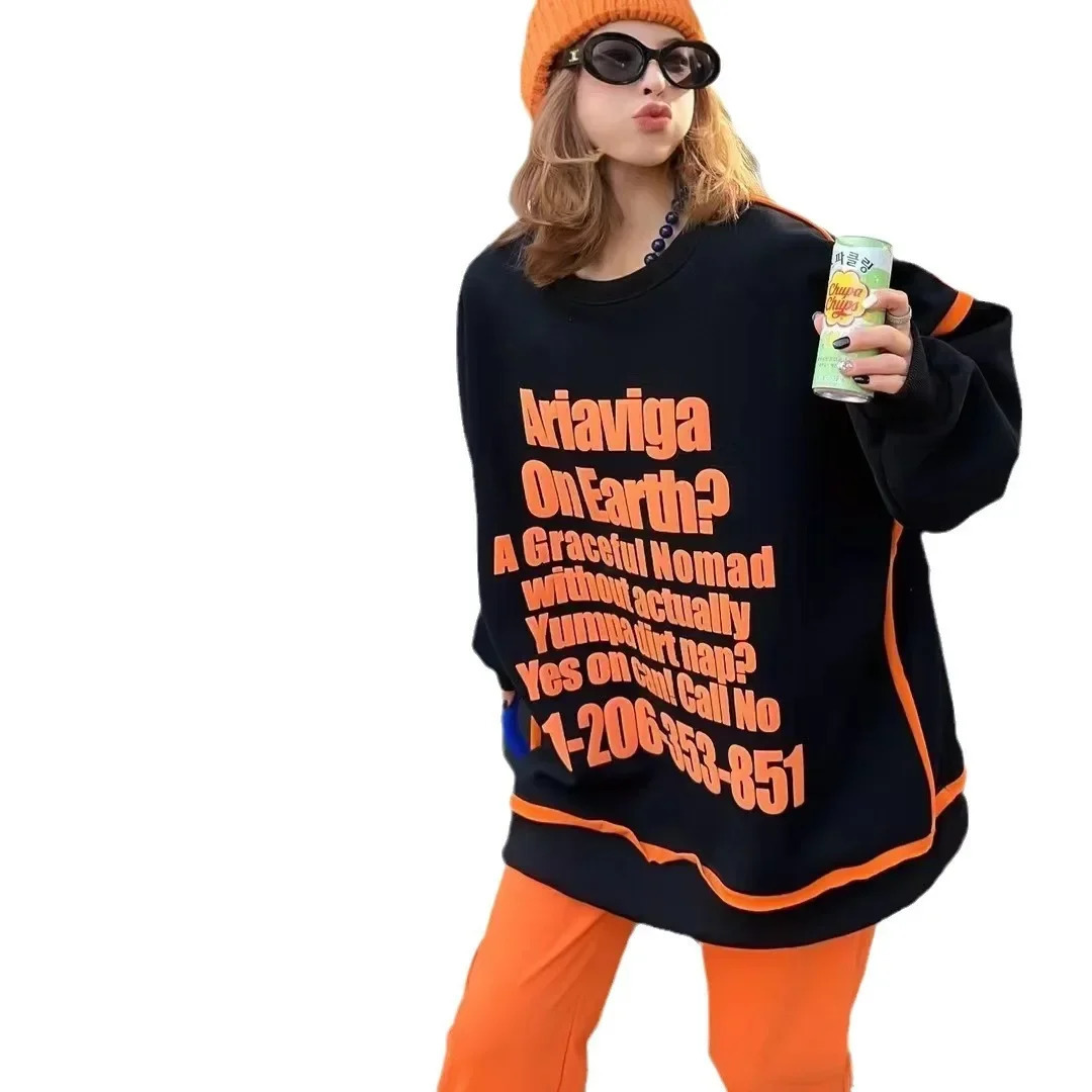 Womens Hoodie Spring Autumn Thin Style Threedimensional Foam Letter Jacket Trendy and Fashionable Top Sweatshirt T0021 250213