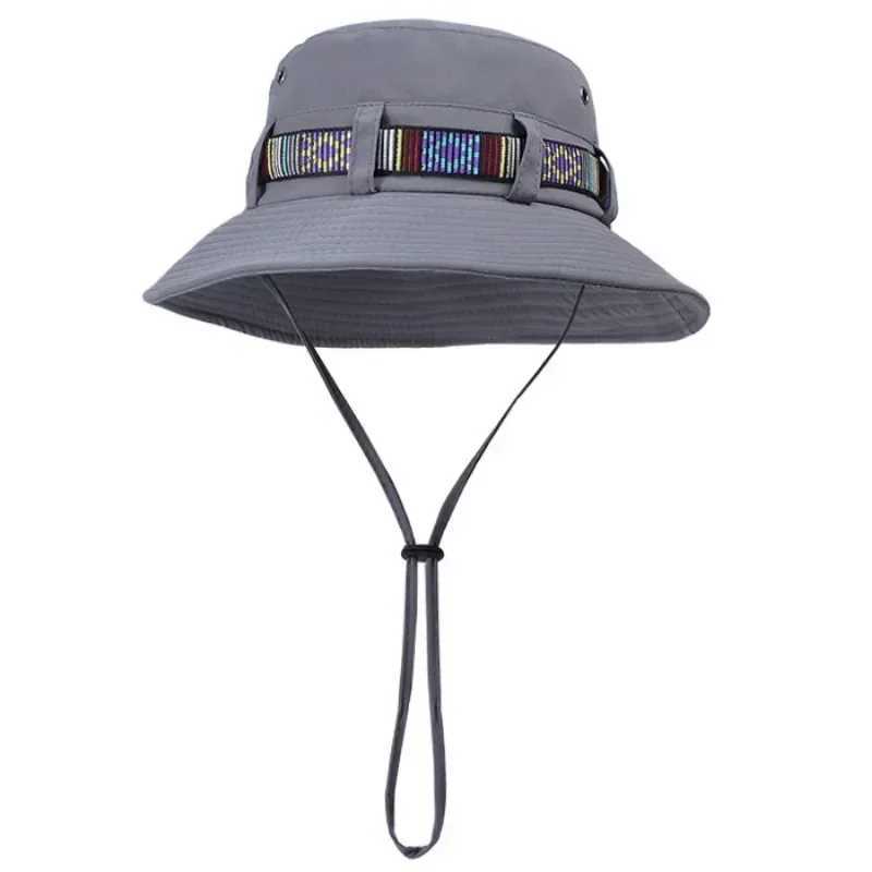 Summer Fashion Bucket Hats for Men and Women Outdoor Fishing and Hiking Hats Large Brimmed Sun and Sun Hats W250217