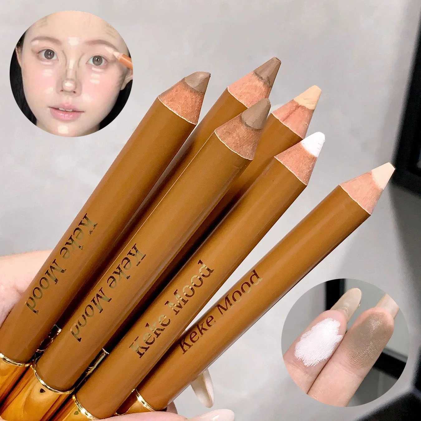 Dual Cream Face Contour Stick Double Head Contouring Highlight Pencil Long Lasting Smooth Easy-to-Blend Contouring Makeup PenW250217