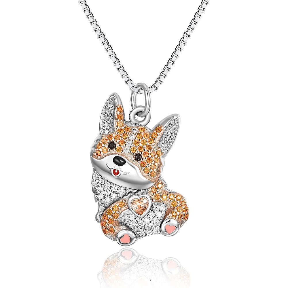 Temu Hot Sale Cute corgi Fart Pendant Exquisite Cartoon Dog Necklace Girl Pet Gift