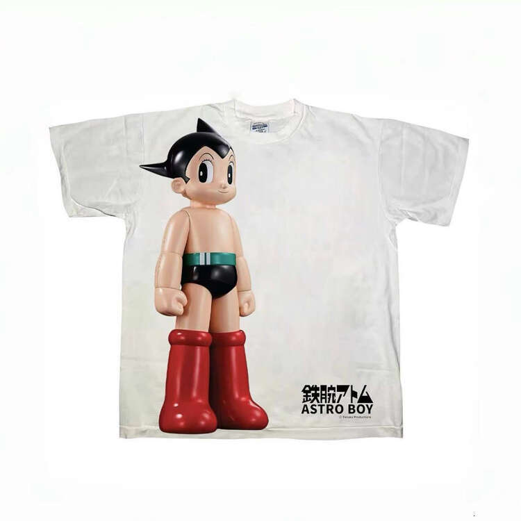 Saint Iron Arm Astro HD Direct Spray Vintage Washed Used VTG Short Sleeve T-shirt for Men and Women Trendy Style