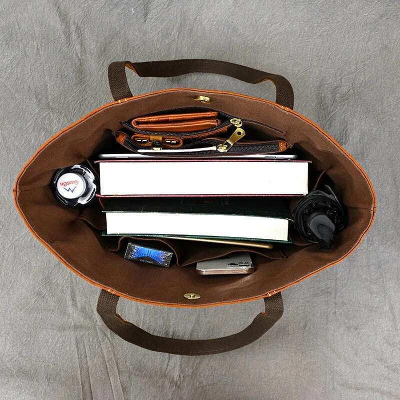 Vintage Emed Design Women Handbags Retro Handmade Genuine Leather Large Capacity Woman Shoulder Bag Ladies Female Tote Bags