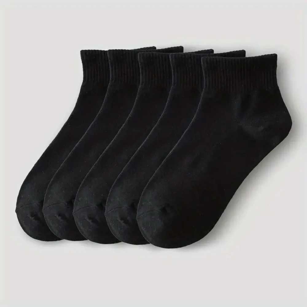 3/4/5/6 pairs of solid color black and white mens socks summer autumn retro student boys short sleeved mens low ankle socks W250217