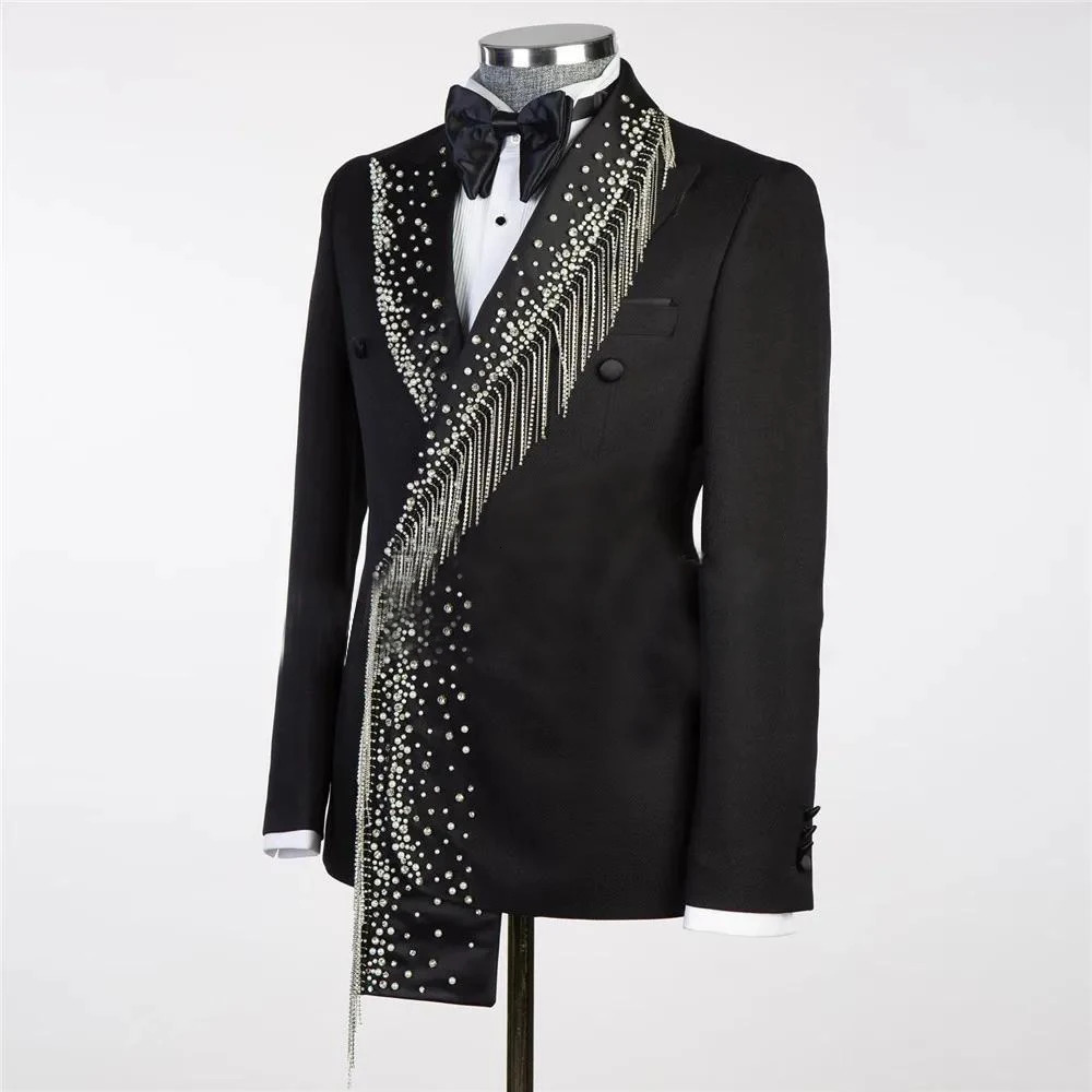 Blazer Suit For Men 2 Piece Outfit Set Suits High Quality Pants Mens Clothing Wedding Tuxedo Jackets er Clothes Black 250214