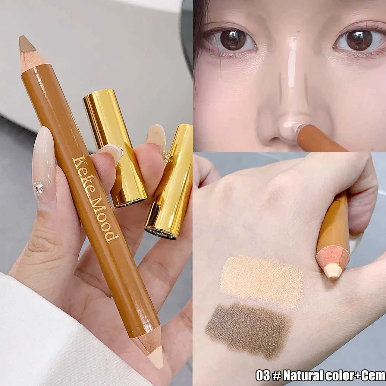 Dual Cream Face Contour Stick Double Head Contouring Highlight Pencil Long Lasting Smooth Easy-to-Blend Contouring Makeup PenW250217