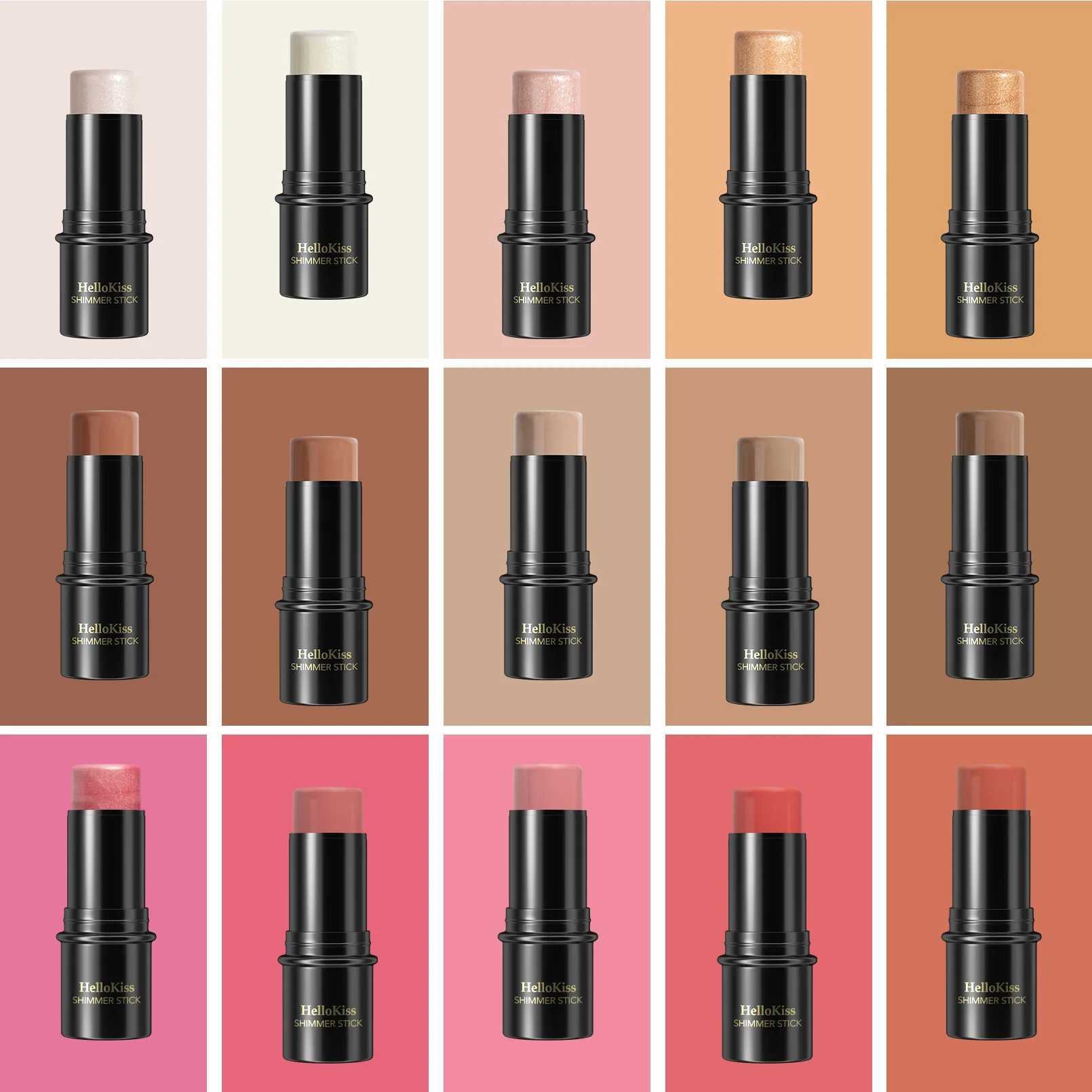 Hellokiss Waterproof Shimmer Face Bronzer Highlighters Glitter Corrector Contour Illuminator Stick Creamy B Makeup CosmeticsW250217