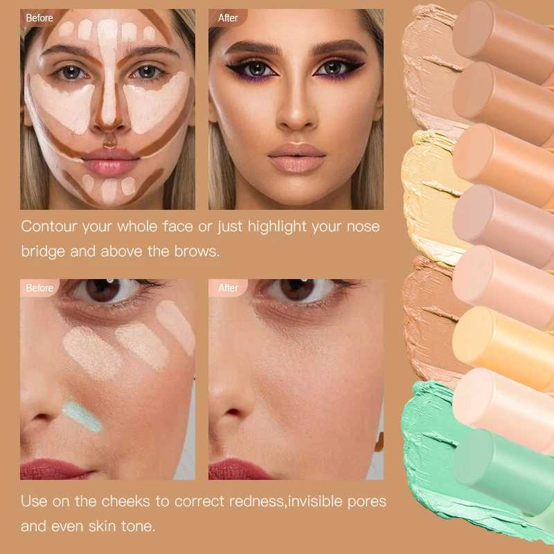 USHAS 12 Color Concealer Stick Decorate Facial Contours Highlight Paste Cover Acne Blemishes Moisturizing ConcealerXJ250217