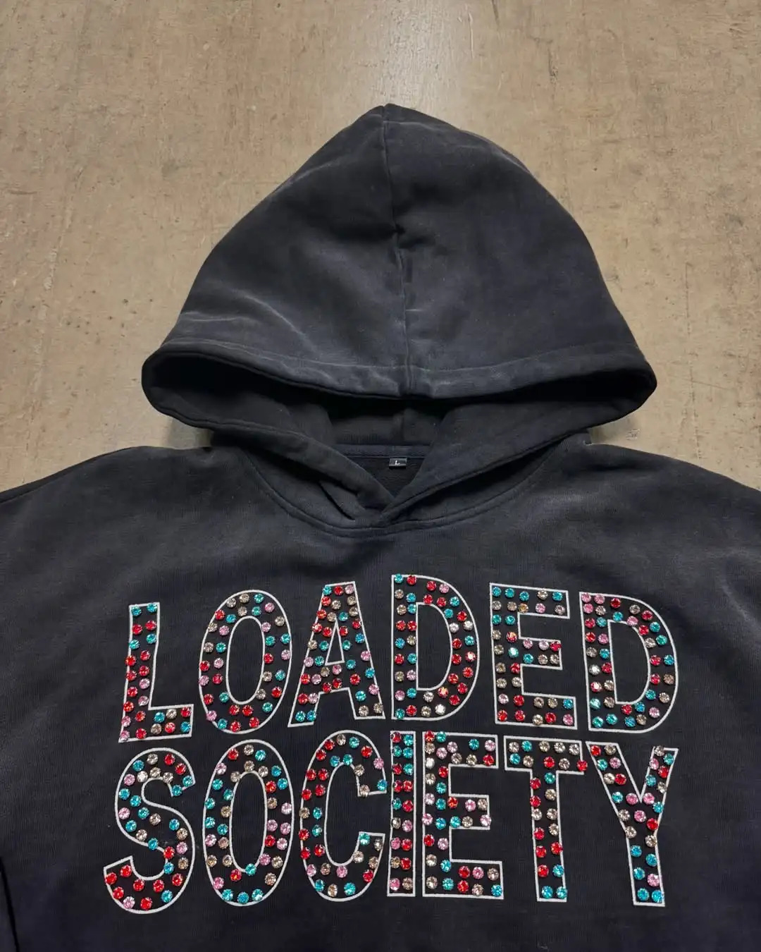 Y2k Retro Color Diamond Letter Pattern Womens Hoodie Loose Street Hip Hop Street Mens and Womens Sportswear K Clothing 250211