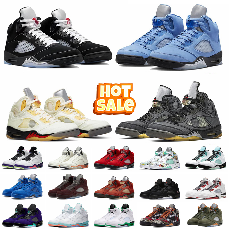 designer shoes 5s Basketball Shoes Black Reverse Metallic University Blue Raging Bull Sail Lucky Green Oreo Olive Fire Red 40-47