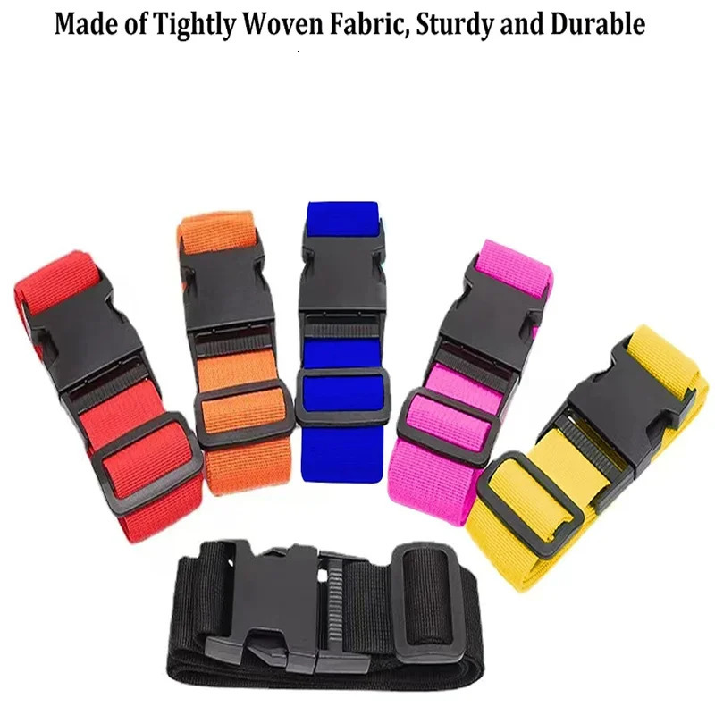Straight luggage strap for suitcases polyester luggage strap with adjustable release buckle travel accessories 250214