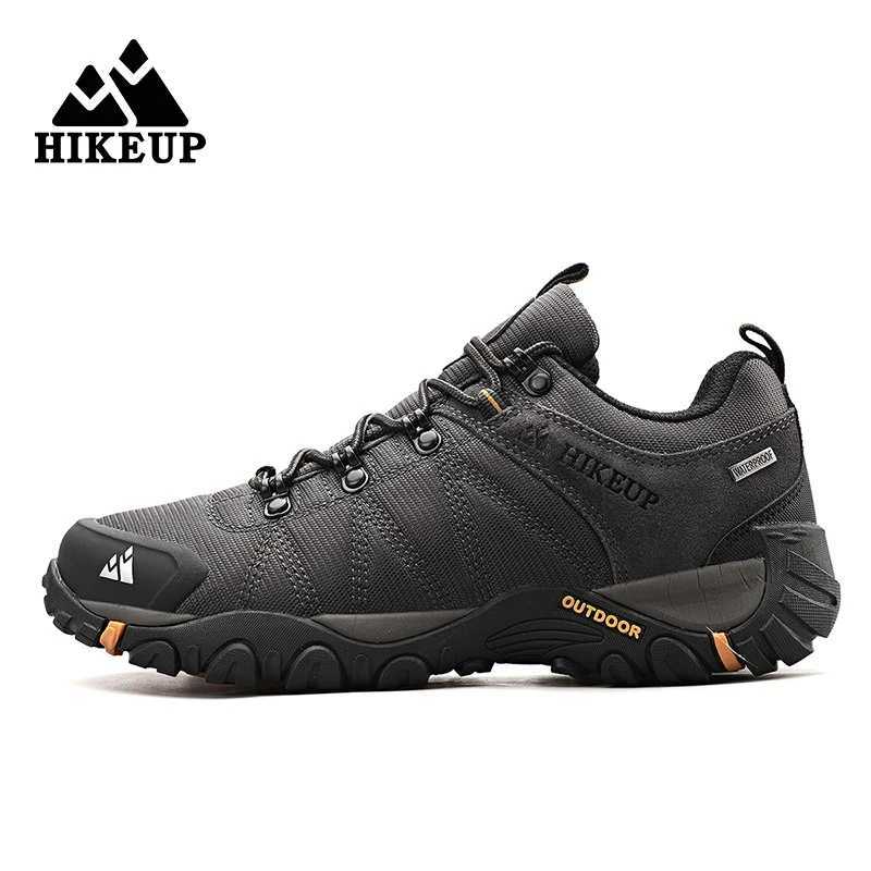 HIKEUP Non-slip Men Hiking Shoes Breathable Outdoor Wear Resistant Splashproof Climbing Men Sneaker Tourism Mountain ShoesC250217