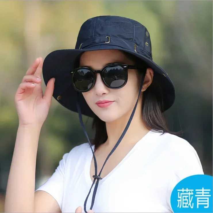 Unisex Summer Sunscreen Wide Brim Bucket Hats Women UV Protection Waterproof Panama Caps Hunting Sun Fisherman Hat for Mens Bob W250217
