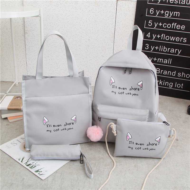 New Four Piece Backpack Set For Elementary And Middle School Students Oxford Cloth Large Capacity Backpack Day Backpack Travel Bag 29x14x40cm 241225