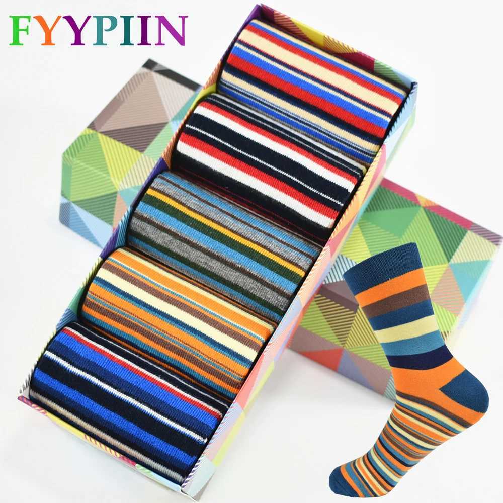 Casual Mens Socks Chromatic Stripe Five Pairs Of Socks Man With The Final Design Clothing Fashion Designer Style Cotton No Box W250217