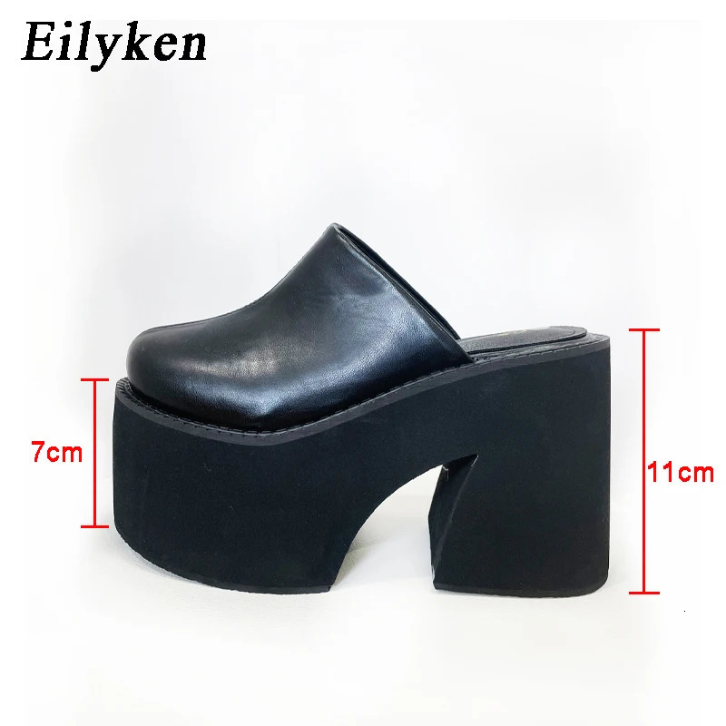 Similar Big Size 43 Platform Women Slippers Fashion Chunky High Heels Sandals Roma Style Round Toe Slide Mule Shoes 250213