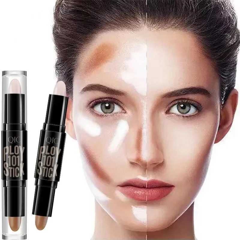 Double Head Contour Stick Highlight Shadow Lying Silkworm Concealer Brighten Reing Non Greasy Long-lasting Facial MakeupW250217