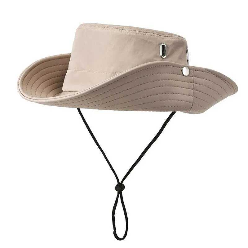 Spring And Summer New Hat Mens Outdoor Mountaineering Sunshade Fisherman Hat Summer Large Brim Breathable Sunscreen Fishing Hat W250217
