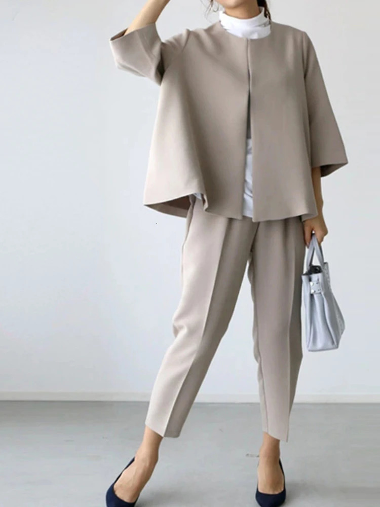 Fashion Elegant Pant Sets Womens Business Suits Ladies Office Wear Formal Blazer Jacket for Women 2 Pieces 250217