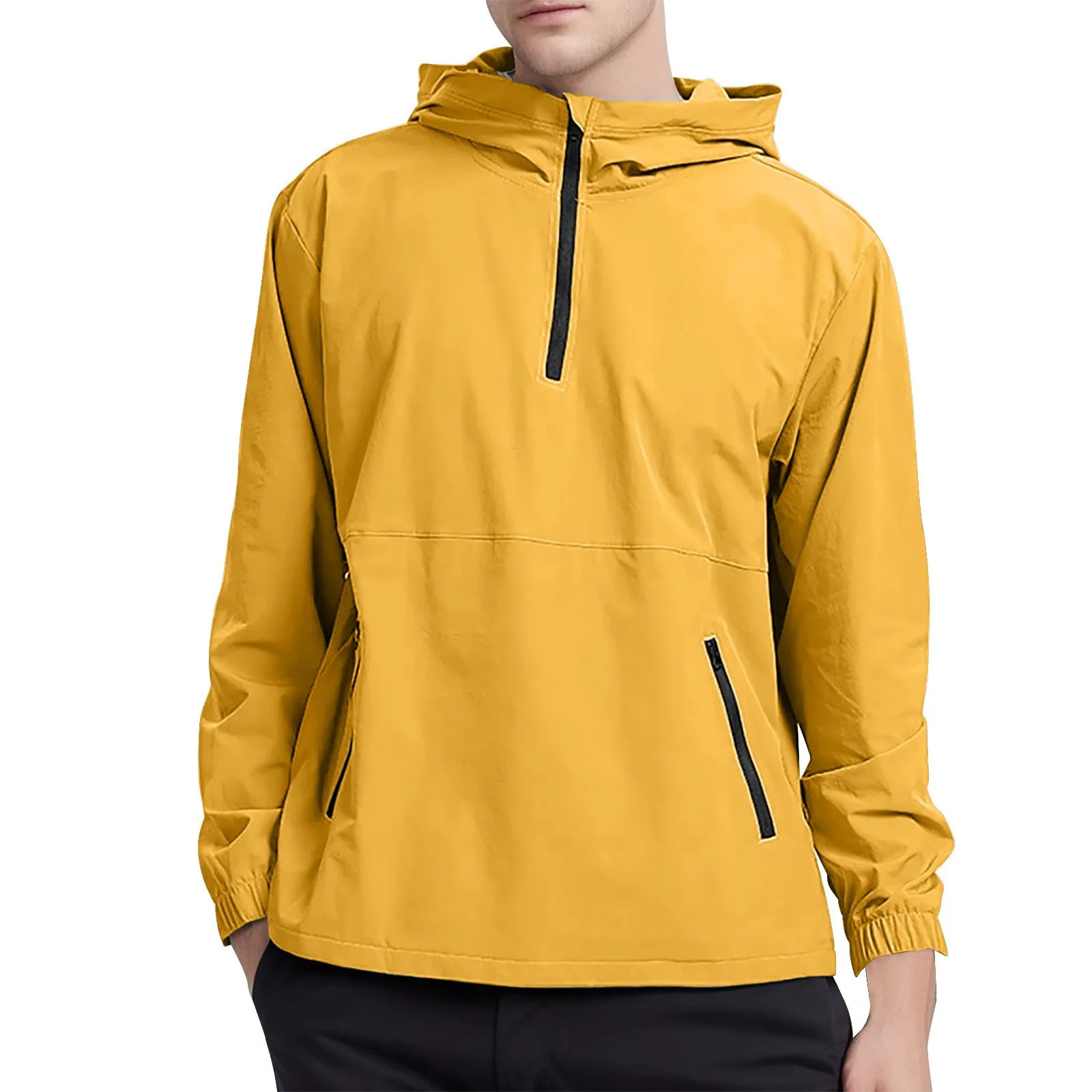 MenS Lightweight Half Zipper Jacket Fashion Running Hiking Outdoor Sports Windbreaker Active Style Hoodies Mens Clothing w250210