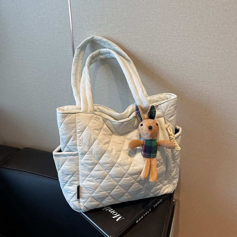 Bag Autumn And Winter Cotton Robe Large Capacity Commuter For Women In Class Handheld Tote Korean Edition Fashion Oxford Cloth Single Shoulder Crossbo