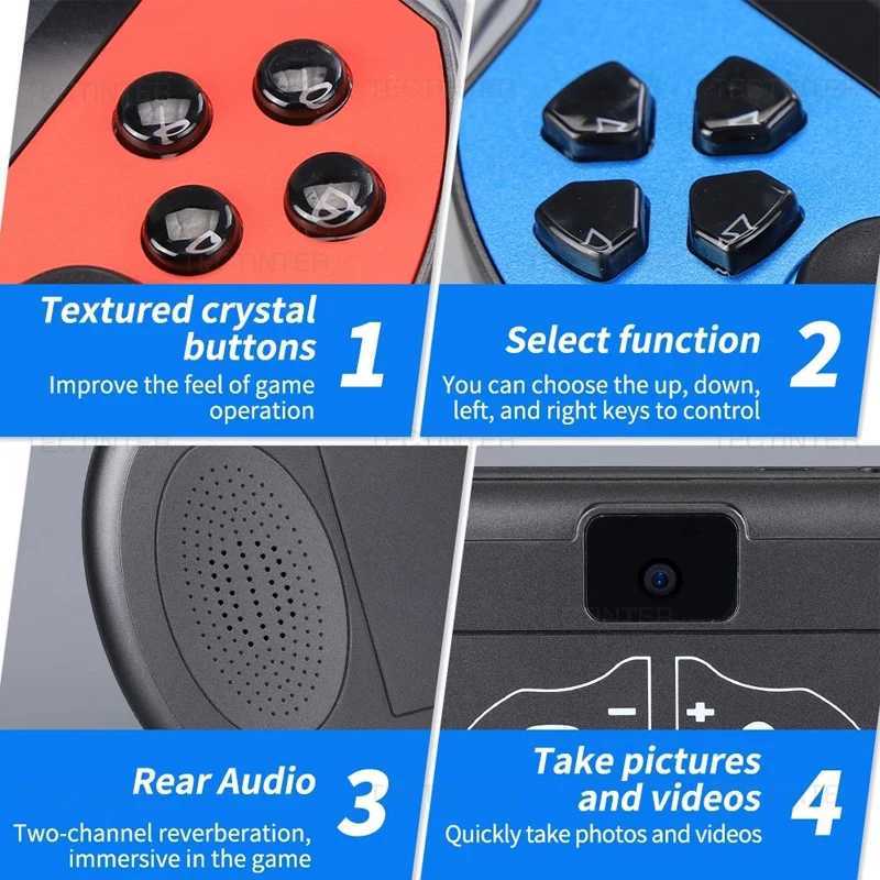 X7 Plus Handheld Game Console 5.1 Inch Sn Handheld Game Player 10000+ HD Games Portable Video Game Console AV/TV Output Gift Z250217