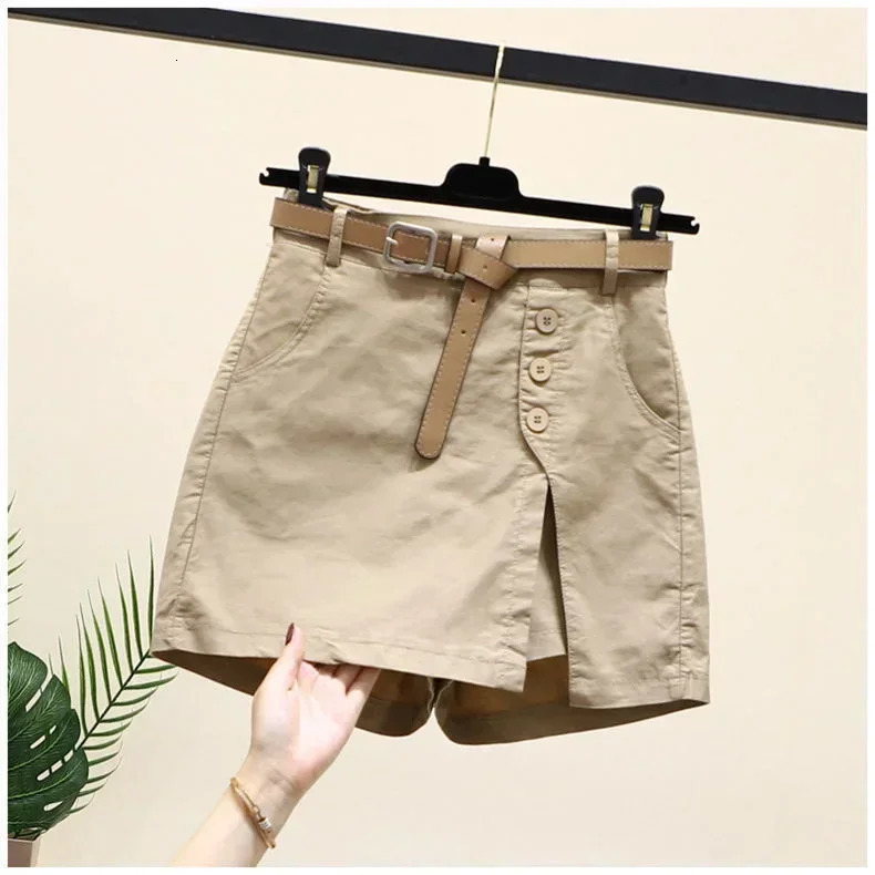 Pure cotton casual shorts for women in summer wear Korean version versatile A-line pants summer pants womens shorts 250210