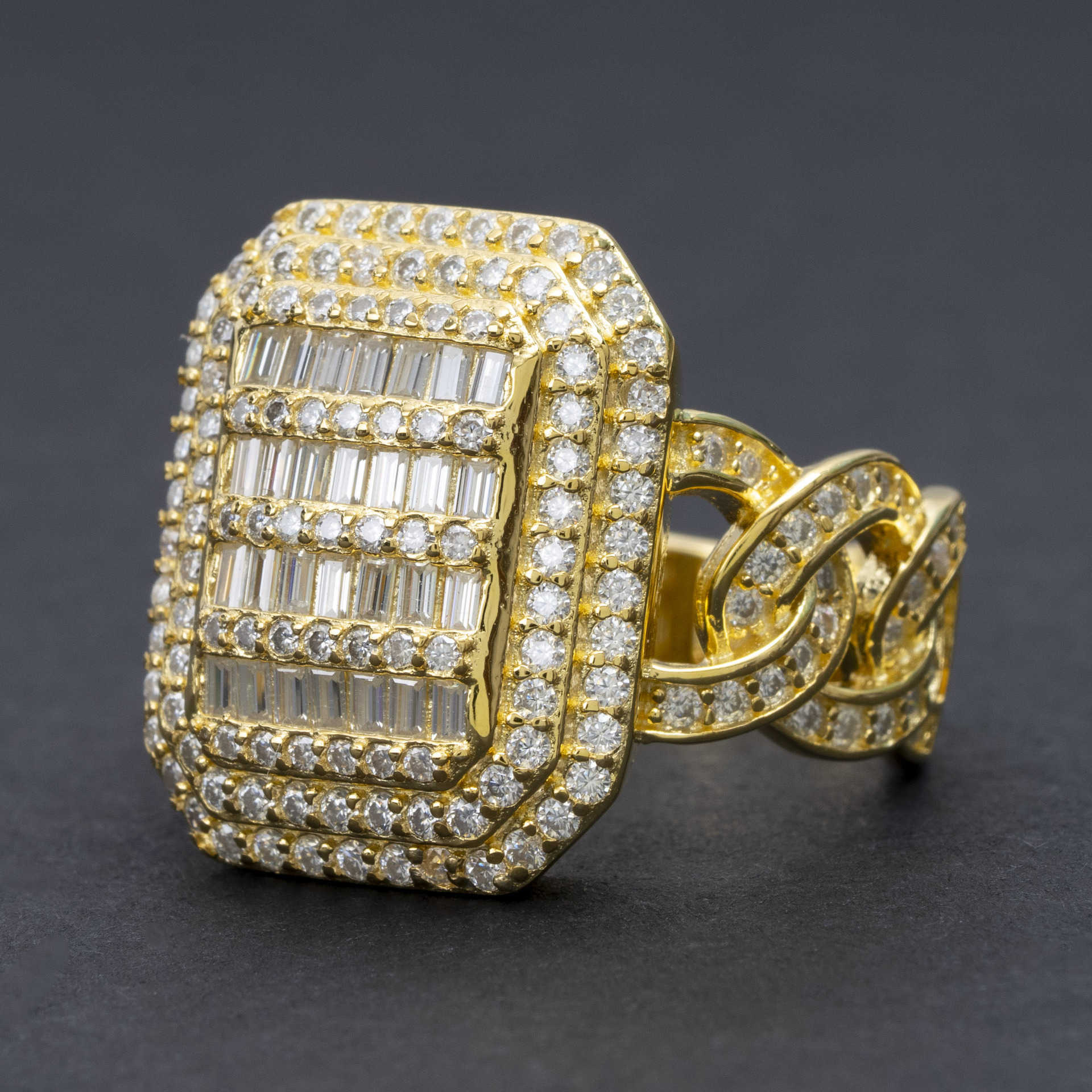 Hip Hop Hip Hop Ring S925 Silver Set D-Color Moissanite Classic Fashion Trend Ring for Men and Women