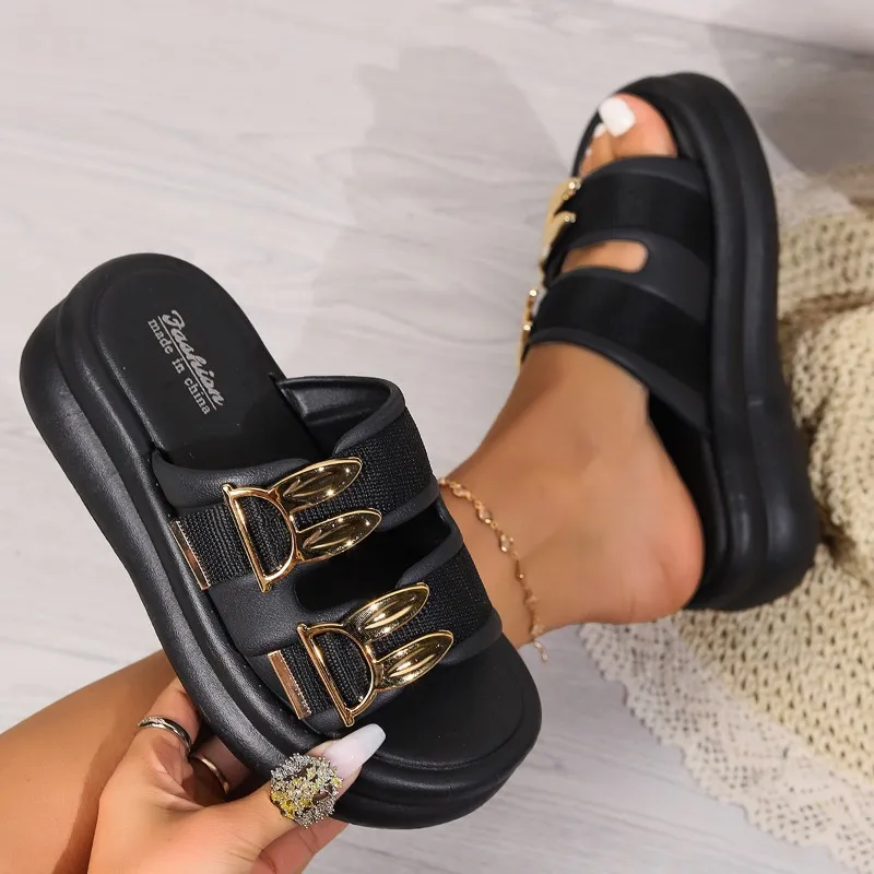 Summer Open Toe Flats Women Slippers Designer Casual Sandals 2024 Trend New Flip ps Dress Shoes Female Walking Slides