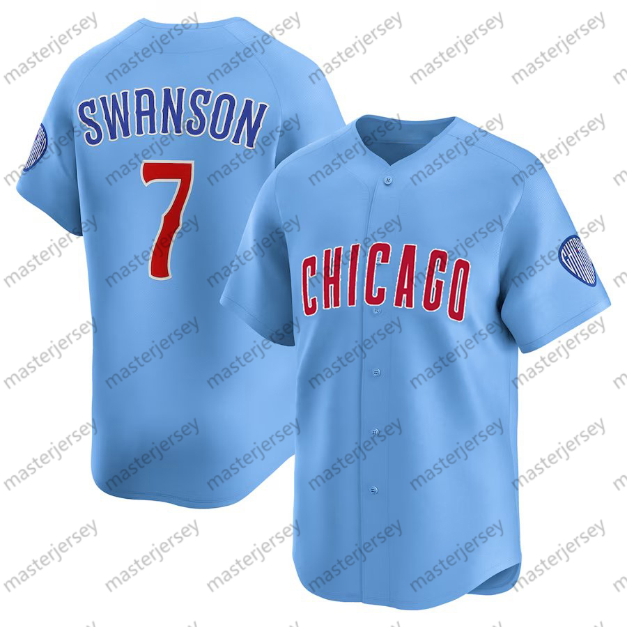 7 Swanson 2025 powder blues Baseball Jerseys Hoerner Bellinger Happ Suzuki Canario Caissie Alcantara Stitched Custom Jersey Men/Women/Youth