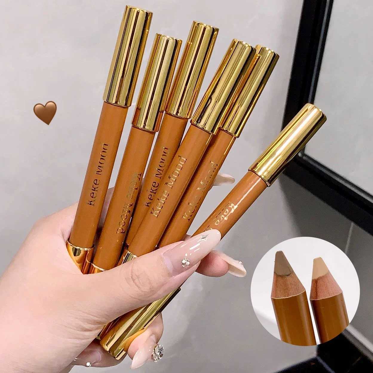 Dual Cream Face Contour Stick Double Head Contouring Highlight Pencil Long Lasting Smooth Easy-to-Blend Contouring Makeup PenW250217