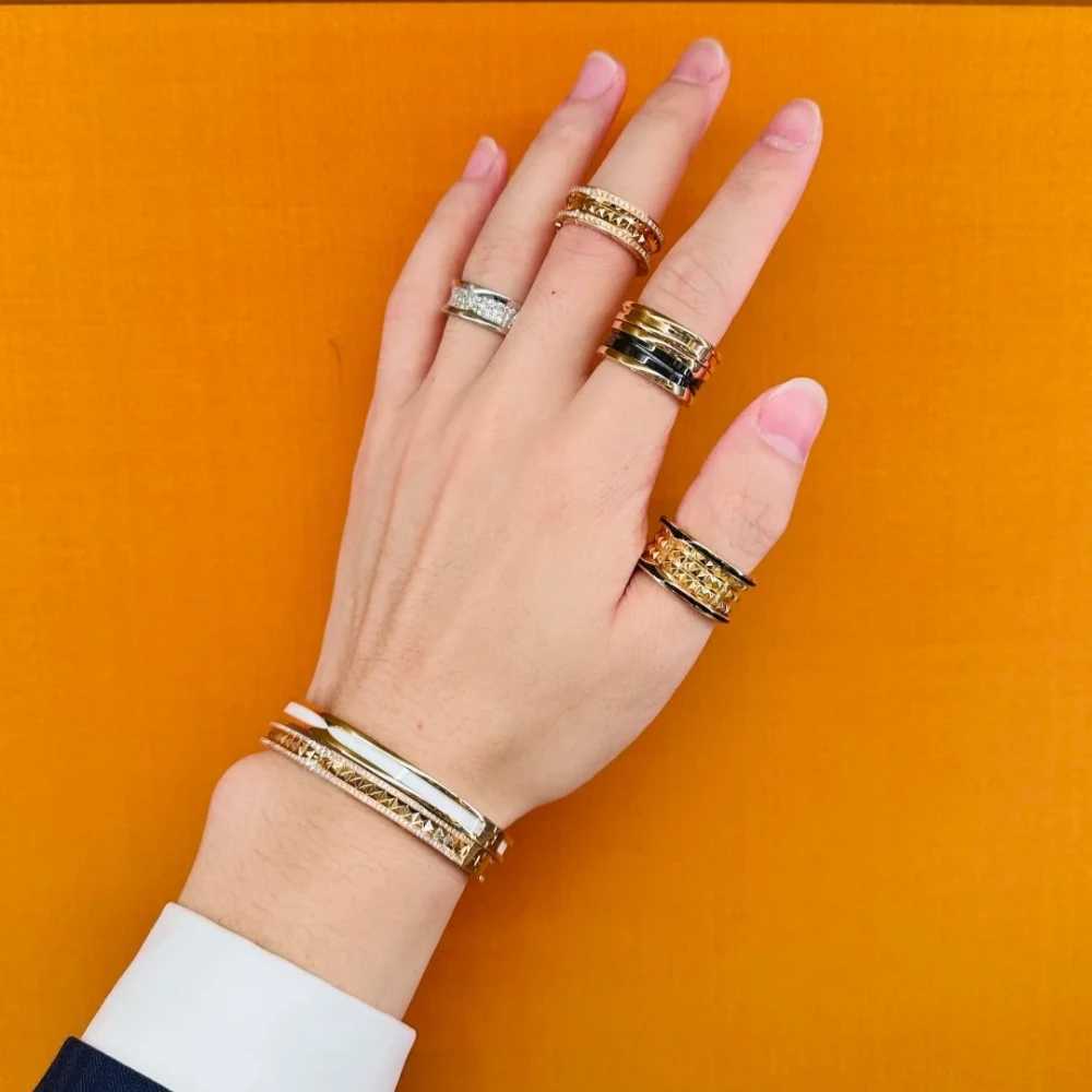 Band Rings 2024 Fashion bv popular elegant trendy diamond-set personalized simple classic high-quality boutique rings J250217 1