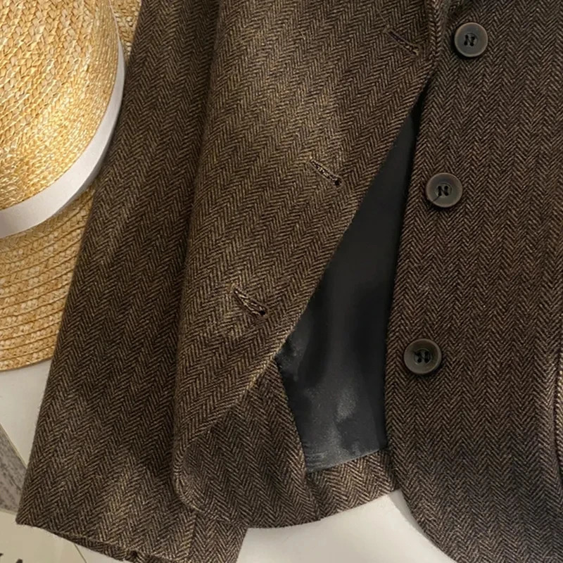 Womens Suit Coat Spring Autumn Fashion Long Sleeve Ladies Blazer Jacket Sleeveless Temperament Versatile Lady Outerwear 250210