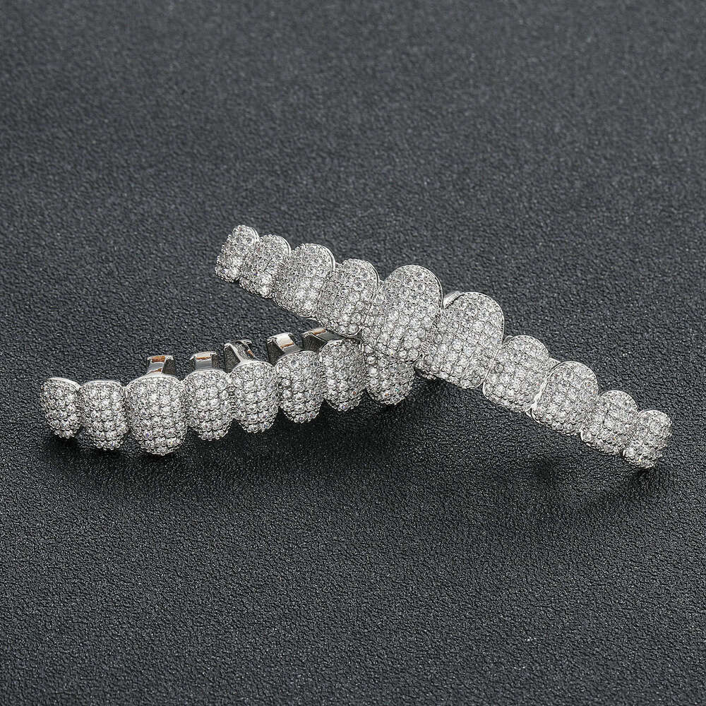 10 Teeth Full Dia Irregular Gold HIPHOP Men's Super Flash Hip Hop Tooth Set Accessories Halloween