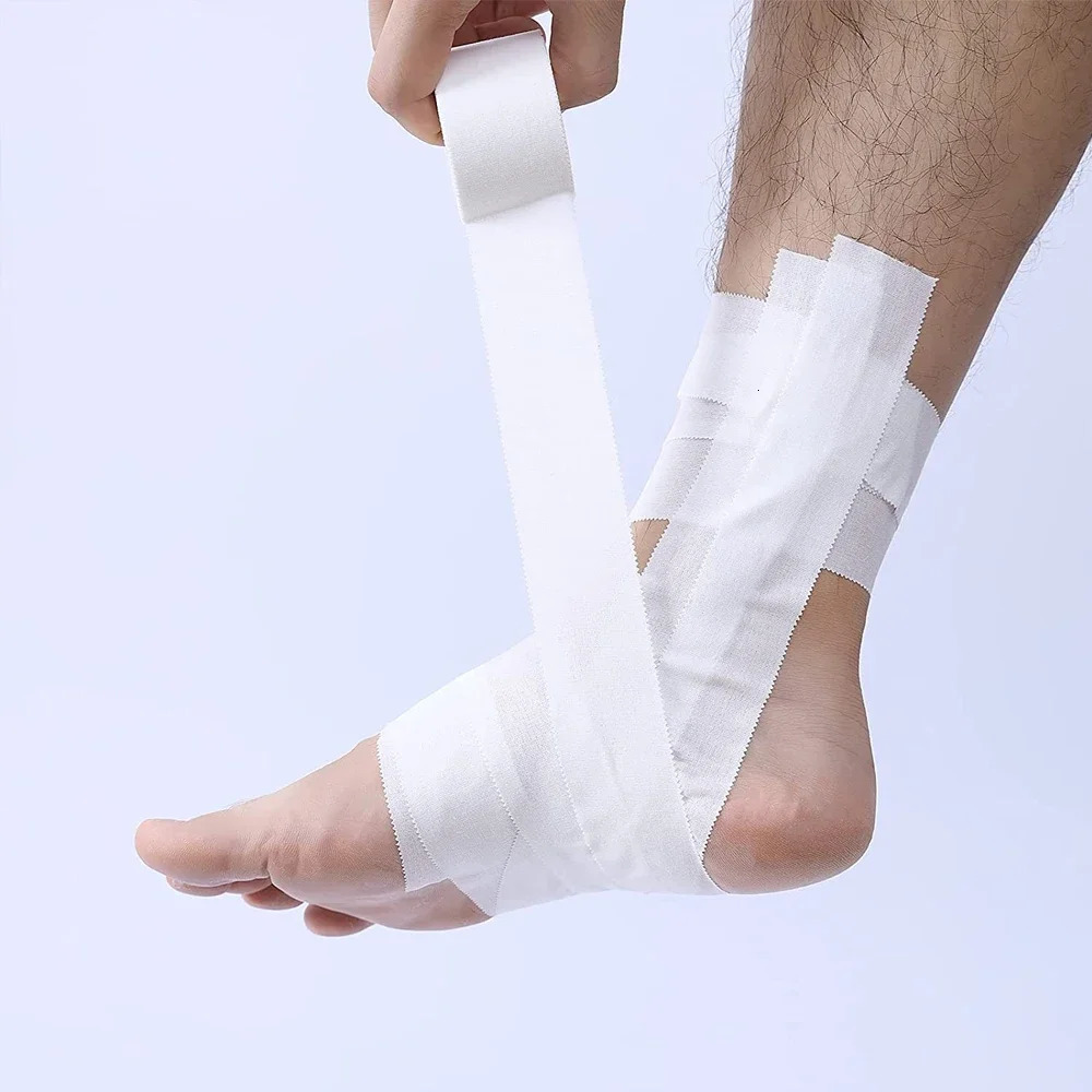 5 Rolls 2.5/3.8/5cm Sport Athletic Waterproof Cotton White Boxing Adhesive Tape Strain Injury Support Sport Binding Bandage 250217