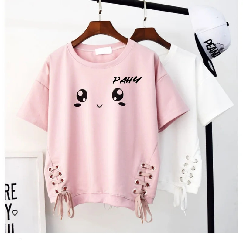 short-sleeved t-shirt for women summer Korean style loose womens white top womens trendy 250217