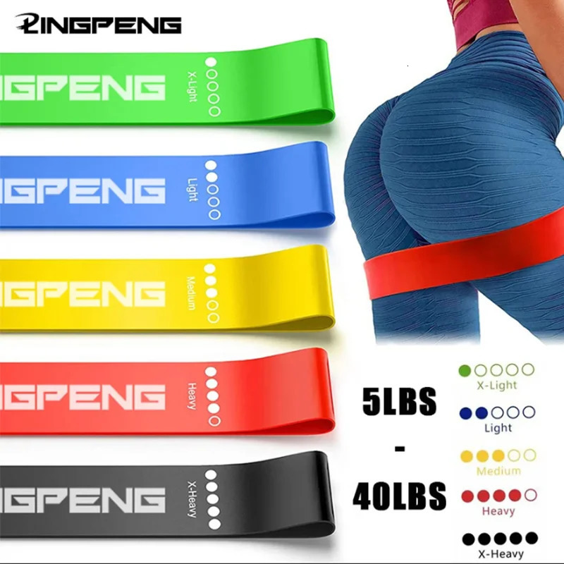 5 Different Resistance Bands Yoga Band Fitness Exercise Training Hip Tension Leg Squat Dance Elastic Loop Stretch 250213