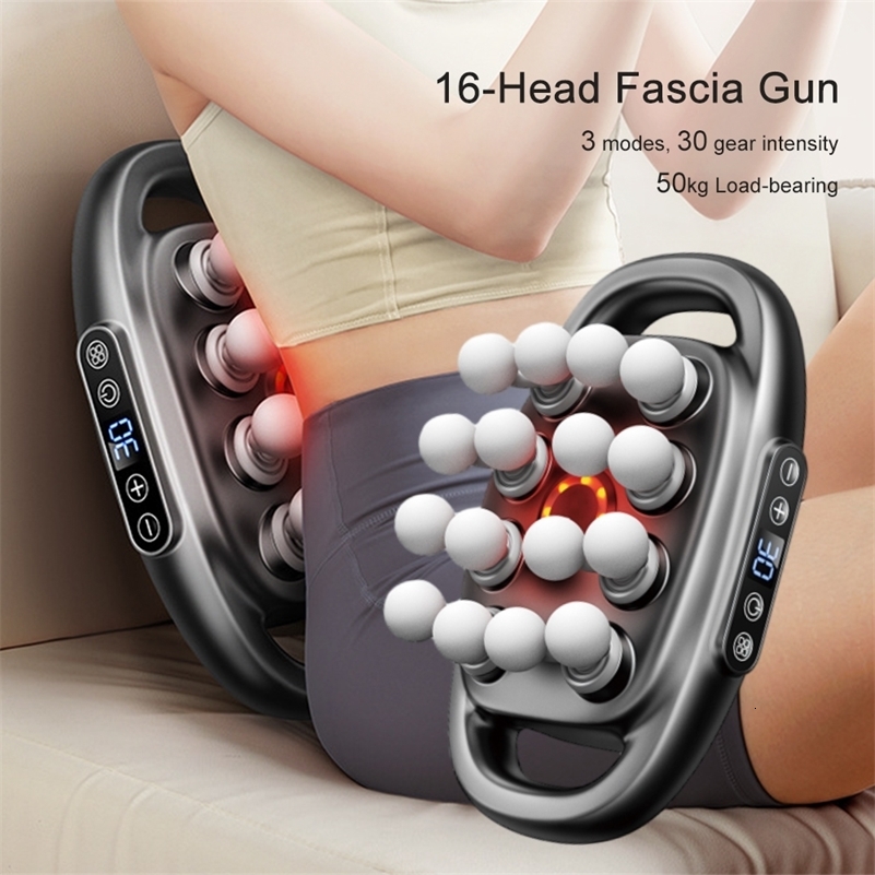 16Head Fascia Gun HighFrequency Vibration Body Massage Back and Waist Massager Neck Shoulder Muscle masajeador y250108