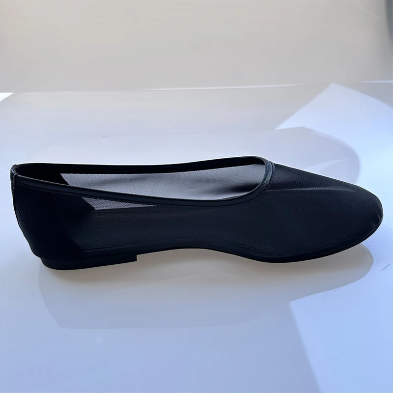 Mrxmus Women Lazy Loafers Round Toe Single Shoes Autumn Comfortable Flat Shoes Transparency Mesh Gauze Shallow Casual Shoes 250214