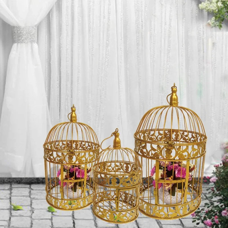 Fashion Large Antique Decorative Bird Cages Hand Made Classic Iron Birdcage for Wedding Decoration 250206