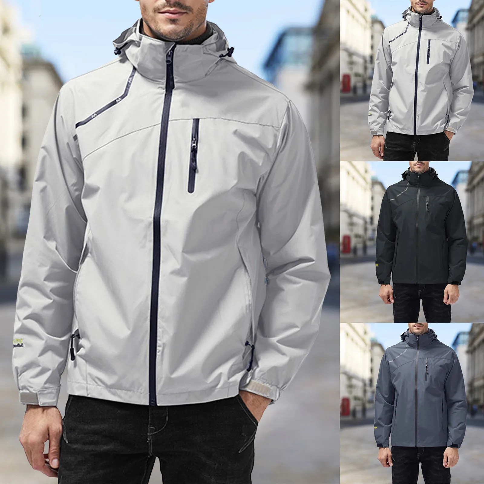 MenS Windproof Jacket Fashion Outdoor Sports Travel Fittness Windbreaker Simple Style Classic Coat For Men Fall Winter Clothes 250210