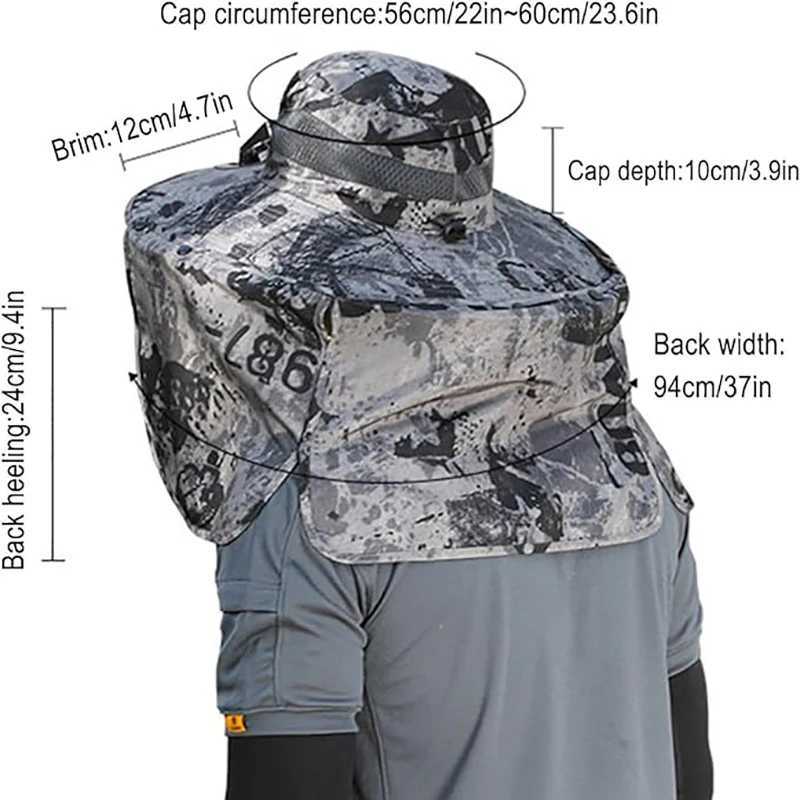 Outdoor Wide Brim Sun Hat Fishing Hat with 2 Solar Fan Sun Bucket Hat for Men Women UPF 50+ Waterproof Breathable Bucket Hat W250217