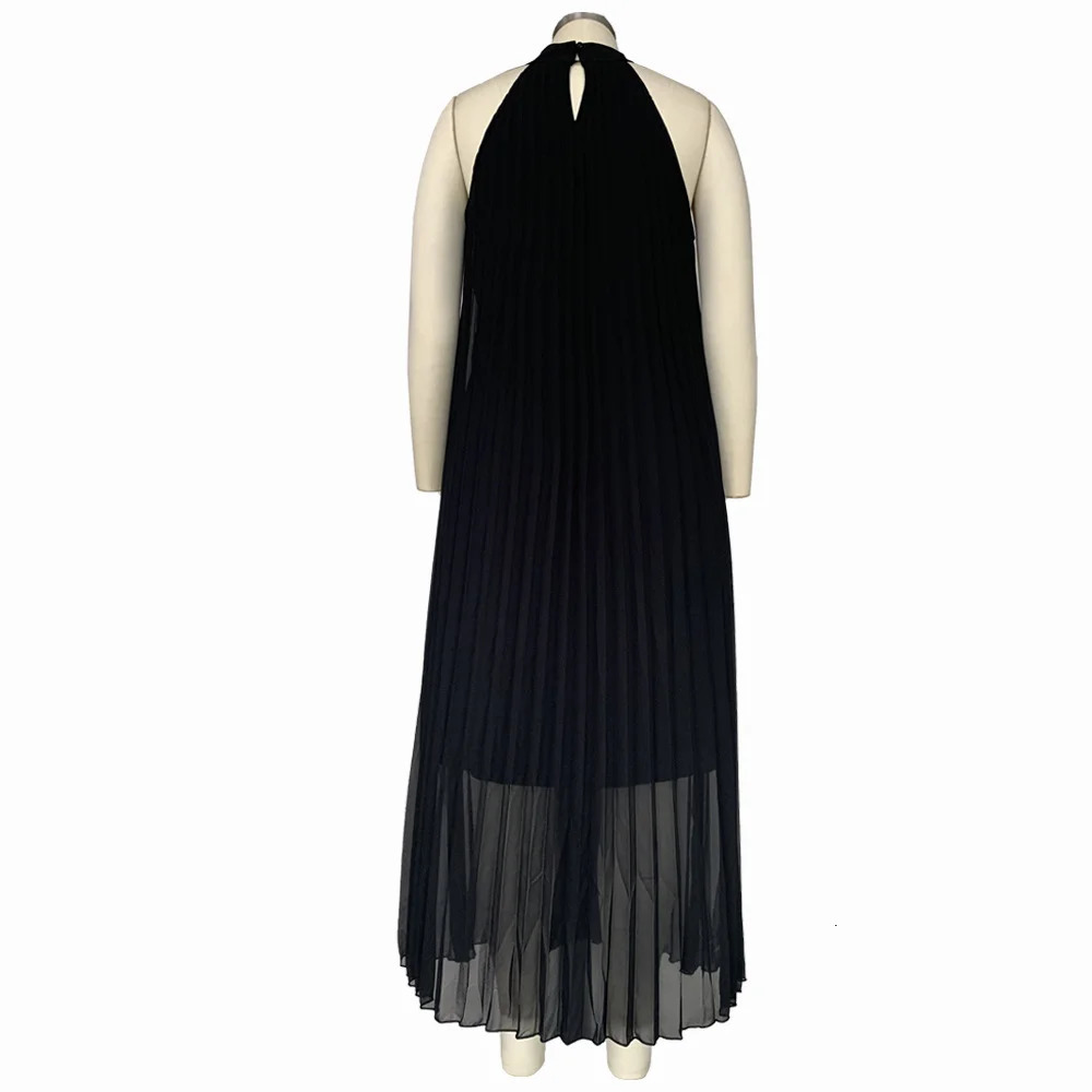 Wmstar Plus Size Women Long Dress Leeveless Bandage Halter Hollow Out Splited Aline Maxi Dresses Outfits Wholesale Drop 250214