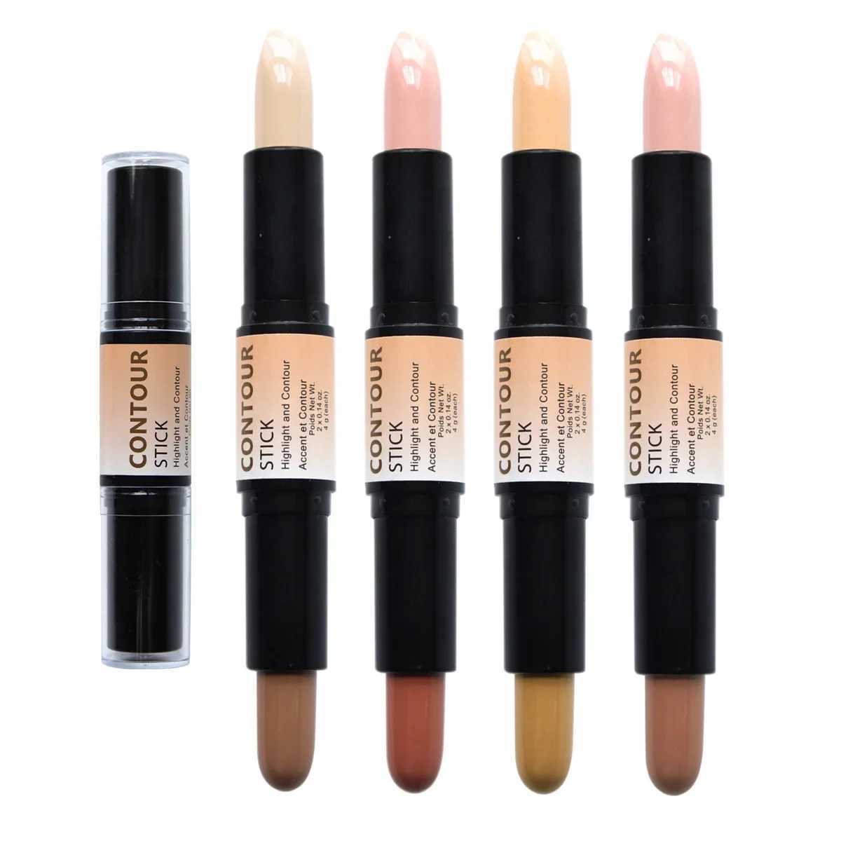Free Shipping Nude Double-head Easy Highlight Highlighter Contour Stick Concealer Remain Face Modifcation Stereo Makeup CosmeticsW250217