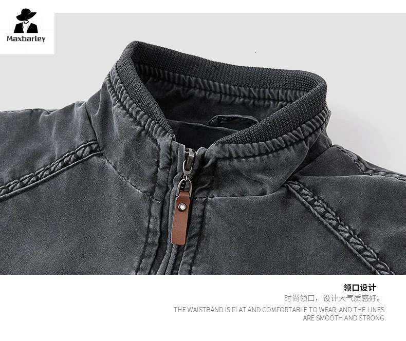 Mens Denim Jacket Retro Fashion Pure Cotton Slimfit Vertical Collar Motorcycle Autumn 2024 Coat plus size Clothes 250212