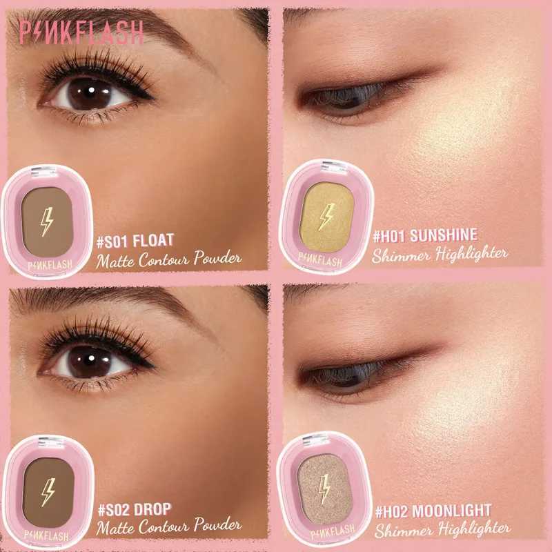 PINKFLASH Matte Face Highlighter Bronzer Palette Waterproof Long-lasting Shimmer Natural Face Contour Concealer Makeup CosmeticsXJ250217