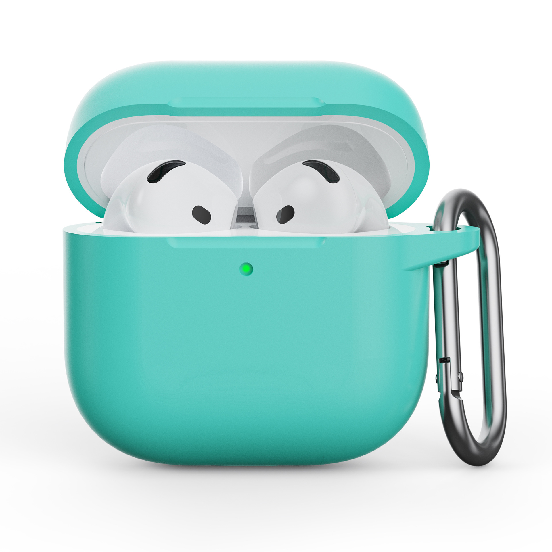 For Airpods 4 Soft Silicone Skin Case Cover 2MM Thickness Shock-Absorbing Protective Case with Keychain for Airpods Pro 2