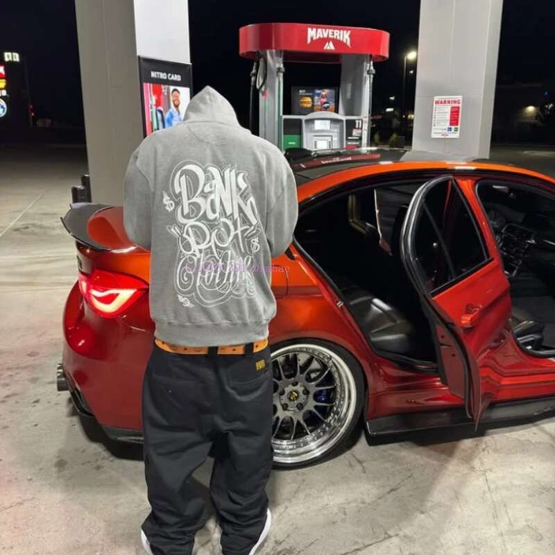 Solid Color Personalized Pullover Men Ins New Black Cotton Net Red Design Prints Loose Sweatshirt Street Thickened Hoodie